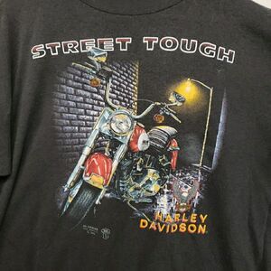 Vintage Harley Davidson 3D Emblem T Shirt 1989 Street Tough Single Stitch